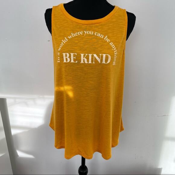 Torrid Classic Fit Tank Top Size 00 Golden Yellow Be Kind Lightweight Summer - Picture 1 of 7